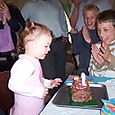 Blowing the candles